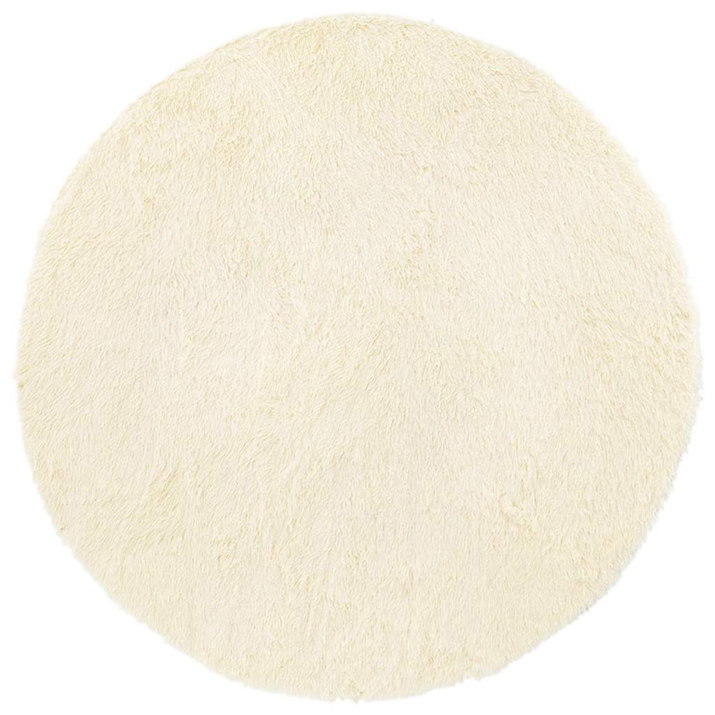 Hoogpolig vloerkleed NAVARRA 200x200 cm polyester crèmekleurig