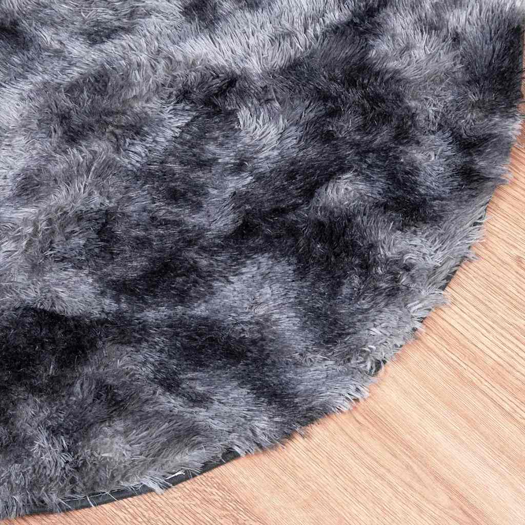 Hoogpolig vloerkleed NAVARRA 200x200 cm polyester donkergrijs