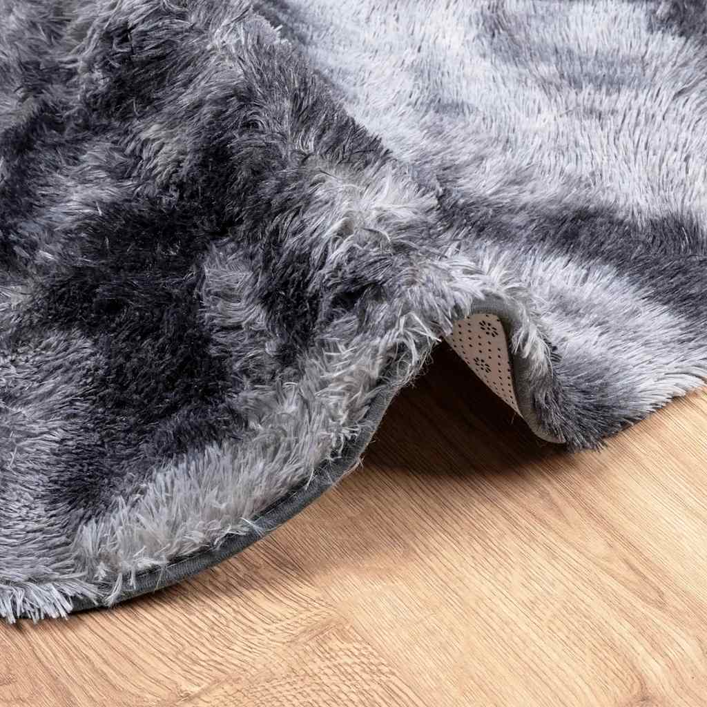 Hoogpolig vloerkleed NAVARRA 200x200 cm polyester donkergrijs