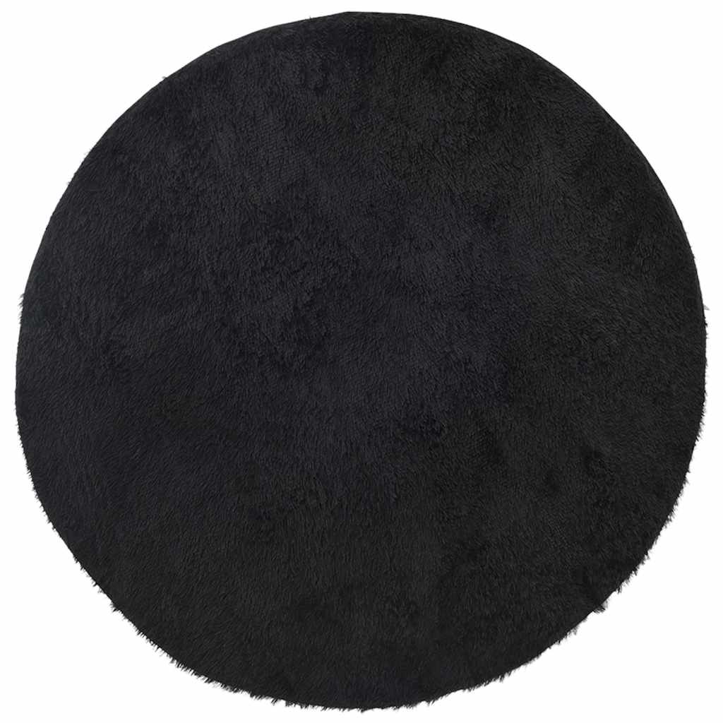 Hoogpolig vloerkleed NAVARRA 240x240 cm polyester zwart
