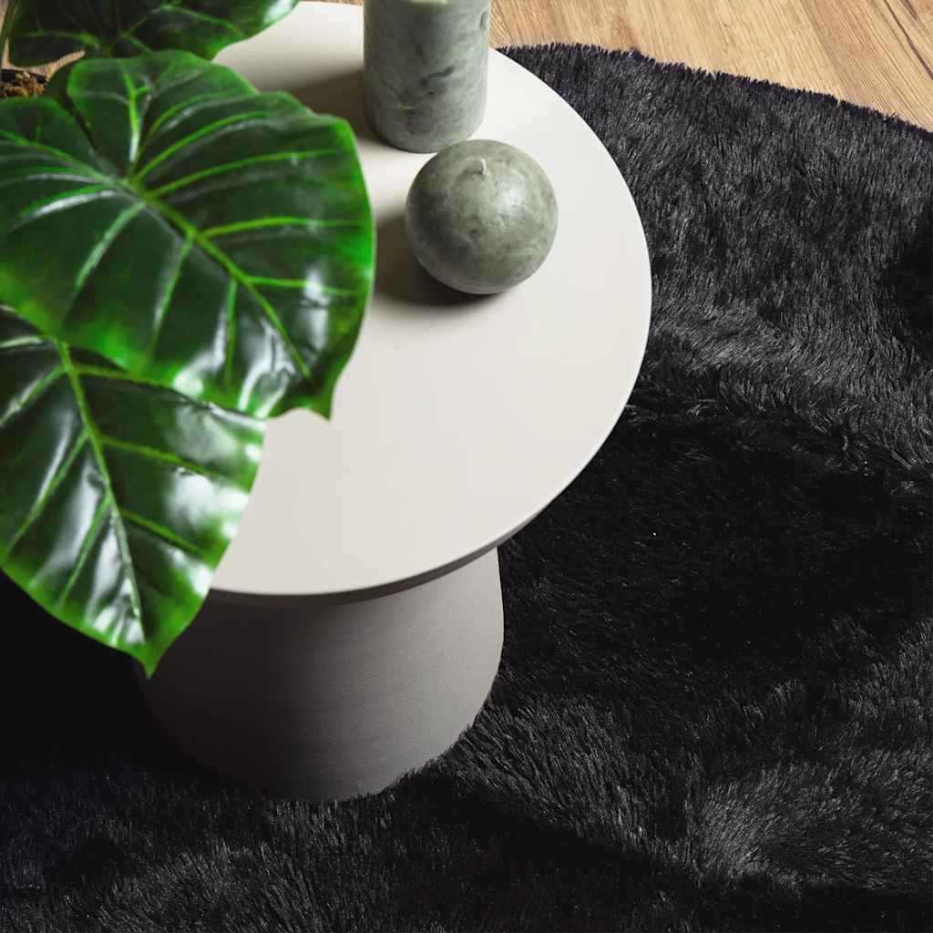 Hoogpolig vloerkleed NAVARRA 240x240 cm polyester zwart