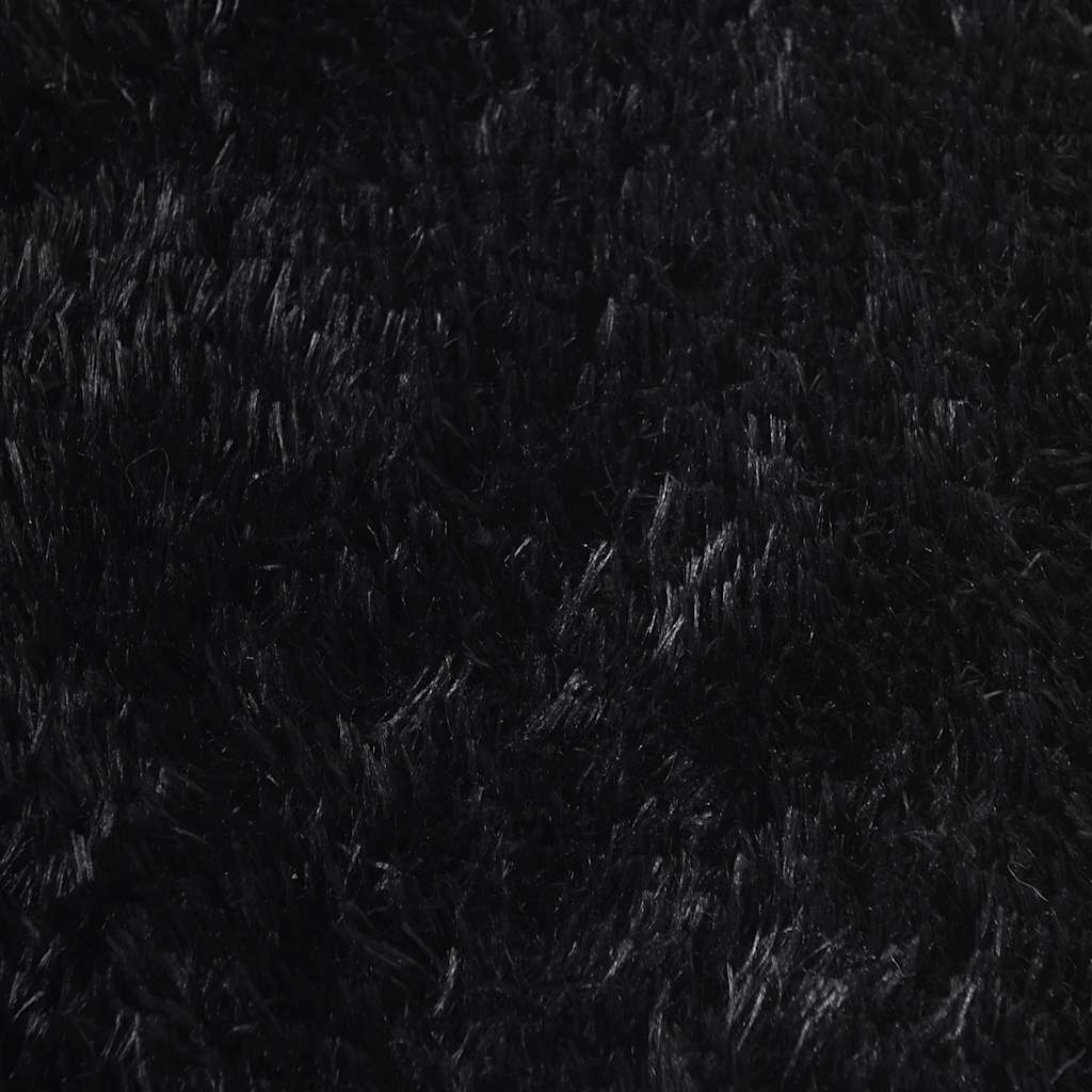 Hoogpolig vloerkleed NAVARRA 240x240 cm polyester zwart
