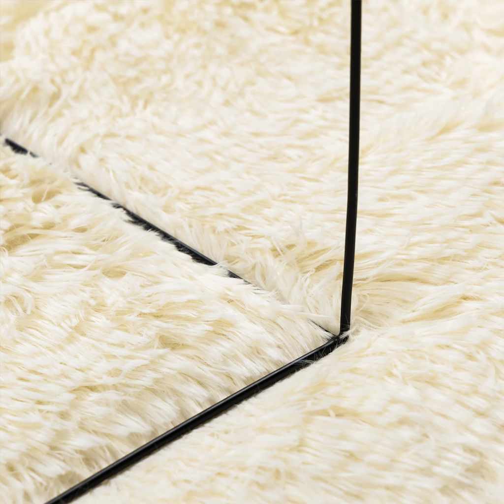 Hoogpolig vloerkleed NAVARRA 240x240 cm polyester crèmekleurig