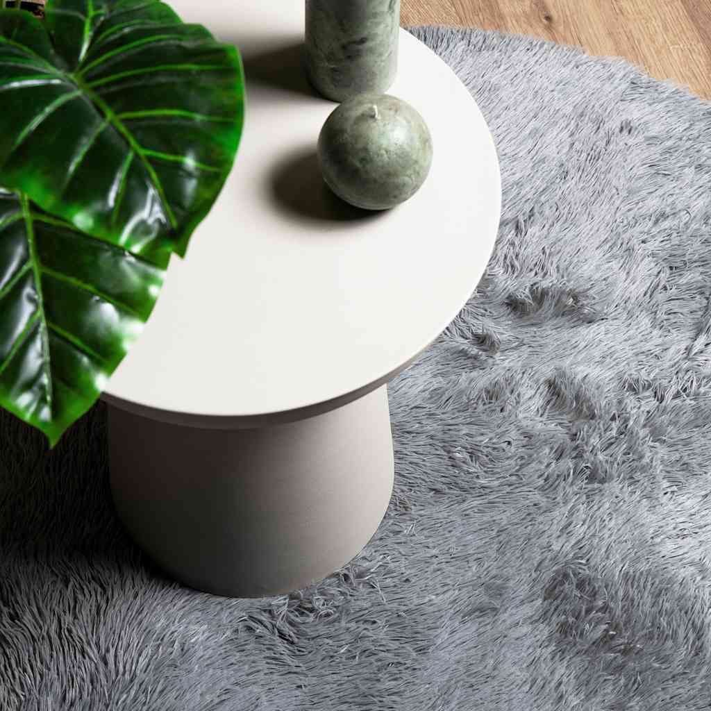 Hoogpolig vloerkleed NAVARRA 240x240 cm polyester lichtgrijs