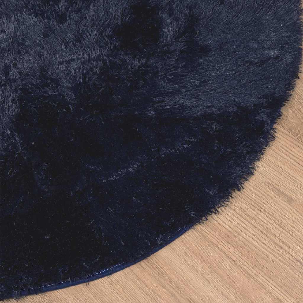 Hoogpolig vloerkleed NAVARRA 240x240 cm polyester marineblauw