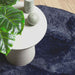 Hoogpolig vloerkleed NAVARRA 240x240 cm polyester marineblauw