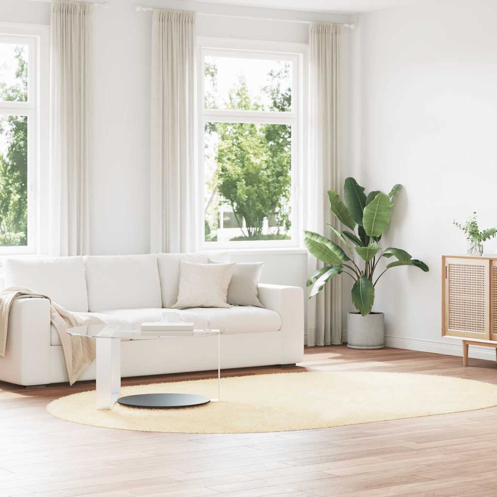 Hoogpolig vloerkleed NAVARRA 300x200 cm polyester crèmekleurig