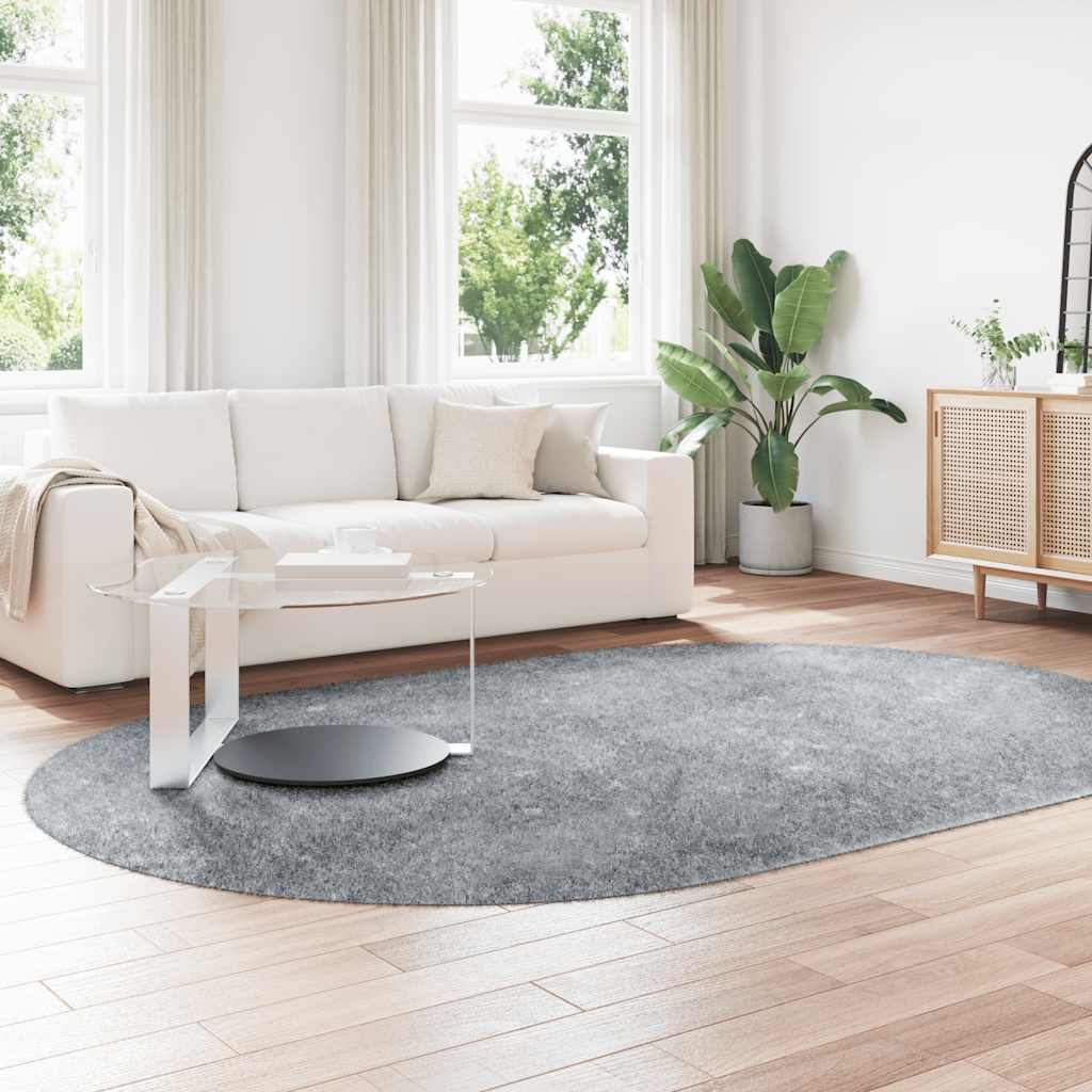 Hoogpolig vloerkleed NAVARRA 300x200 cm polyester lichtgrijs
