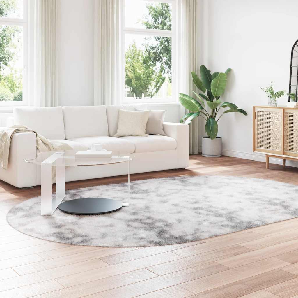 Hoogpolig vloerkleed NAVARRA 300x200 cm polyester zilvergrijs
