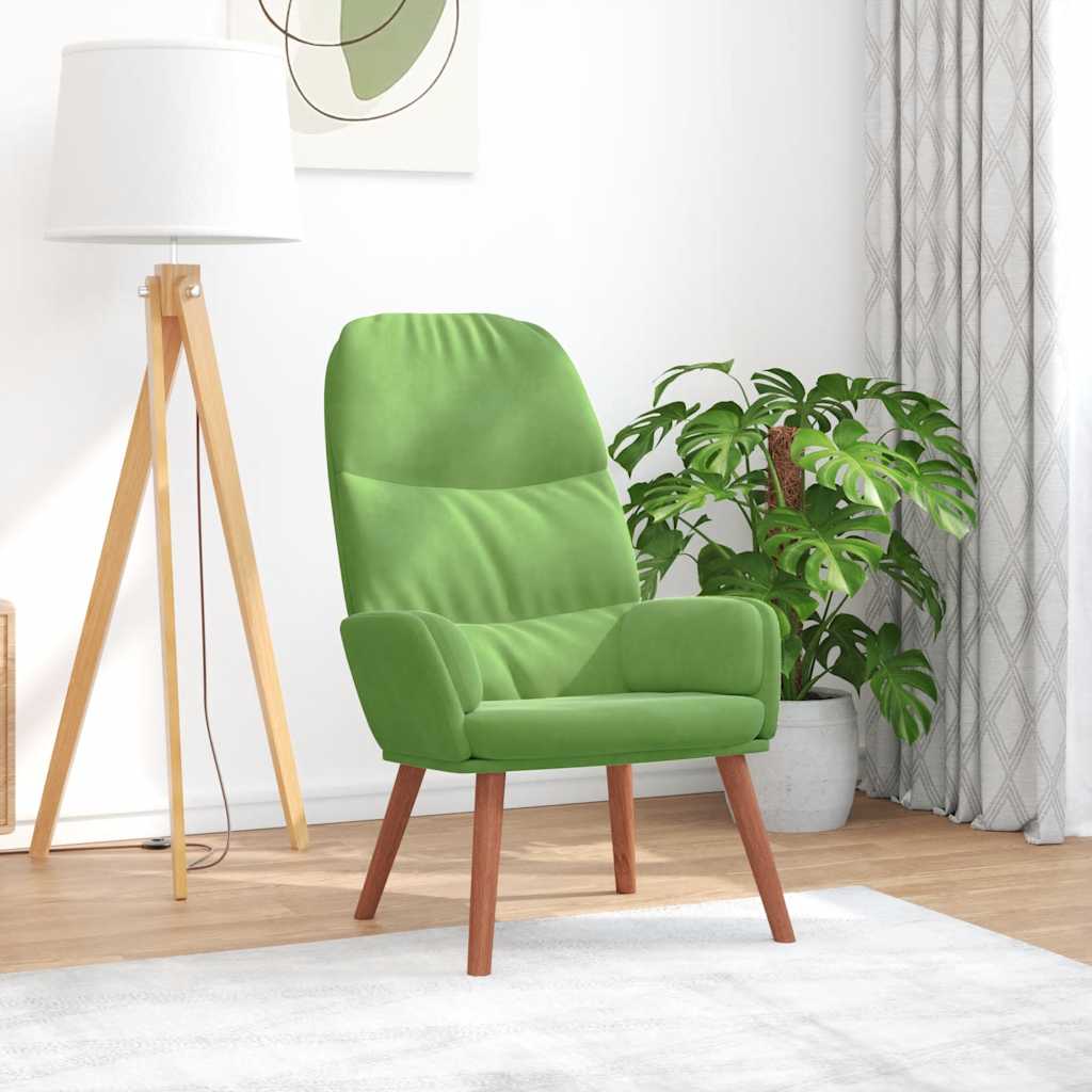 Relaxstoel fluweel lichtgroen