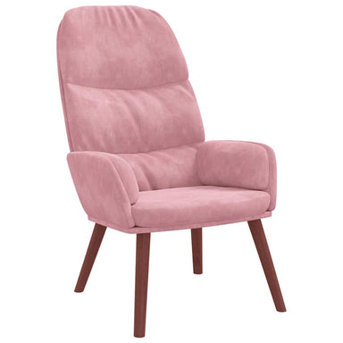 Relaxstoel fluweel roze