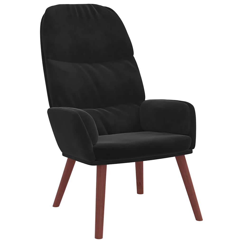 Relaxstoel fluweel zwart