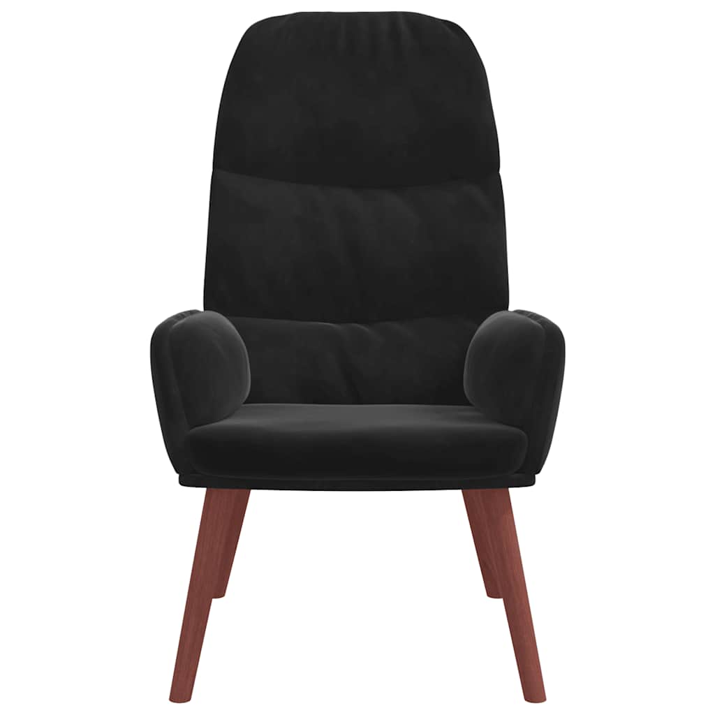 Relaxstoel fluweel zwart