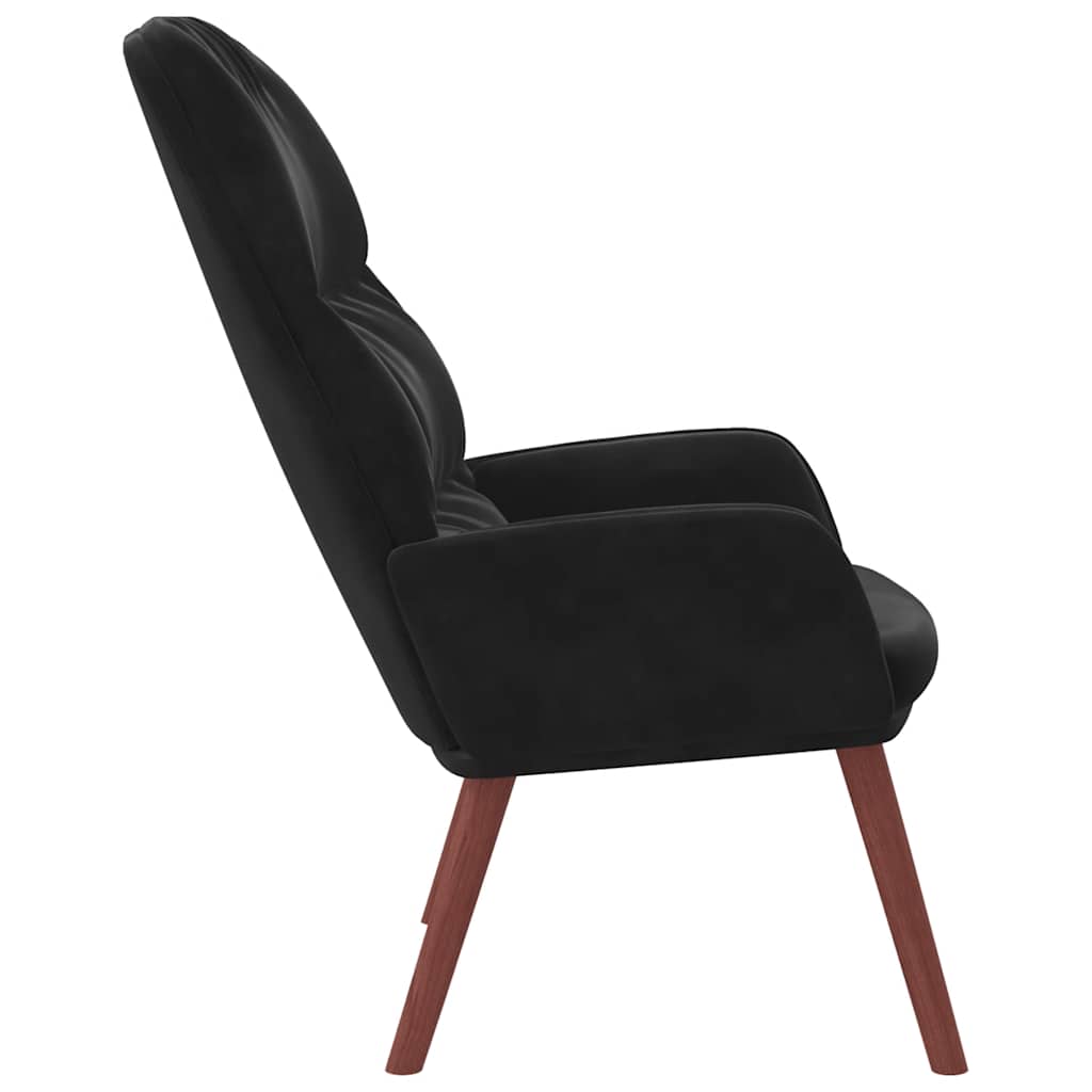 Relaxstoel fluweel zwart