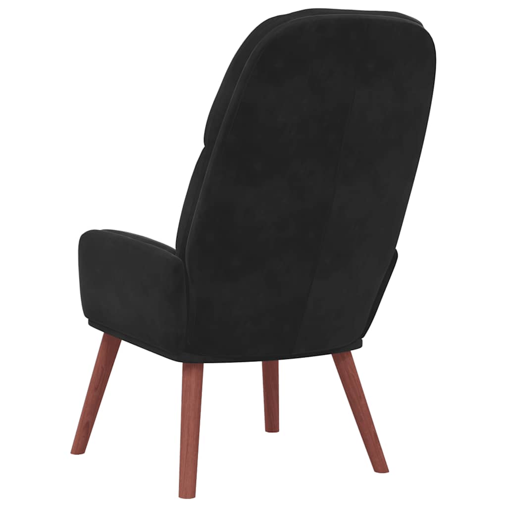 Relaxstoel fluweel zwart
