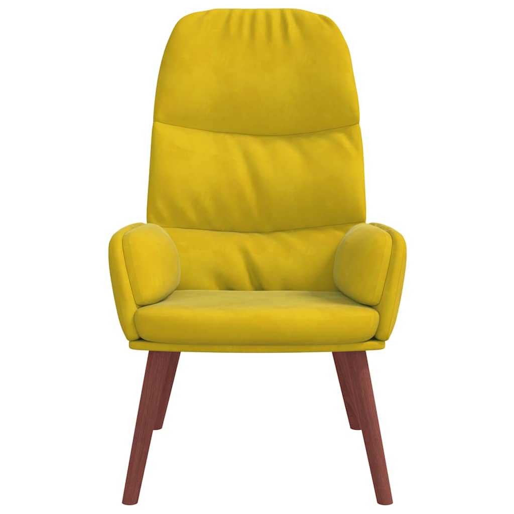 Relaxstoel fluweel geel