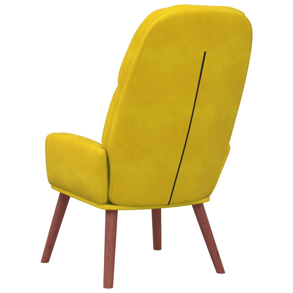 Relaxstoel fluweel geel