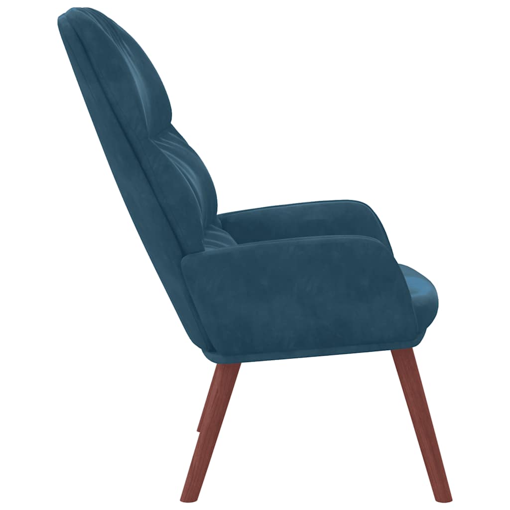 Relaxstoel fluweel blauw