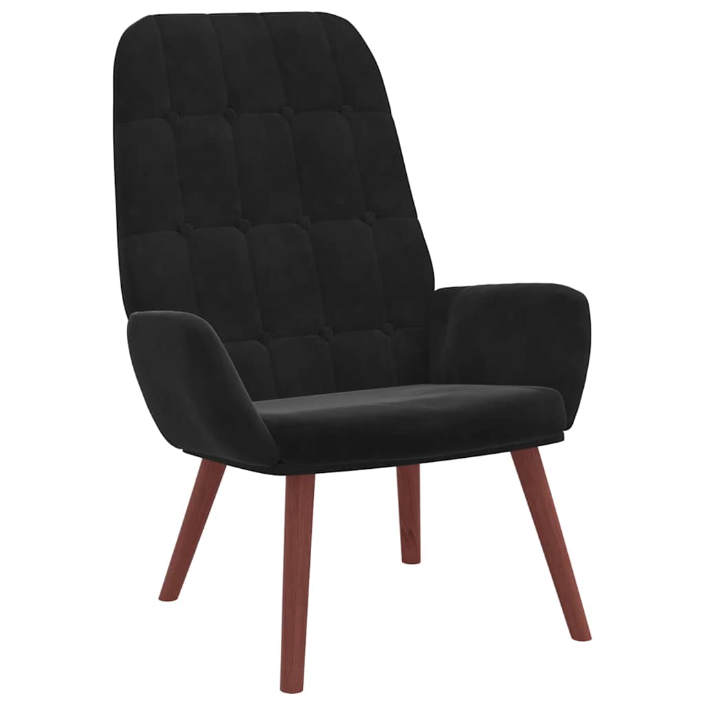 Relaxstoel fluweel zwart