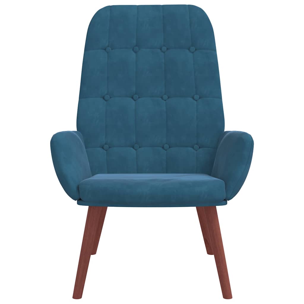 Relaxstoel fluweel blauw