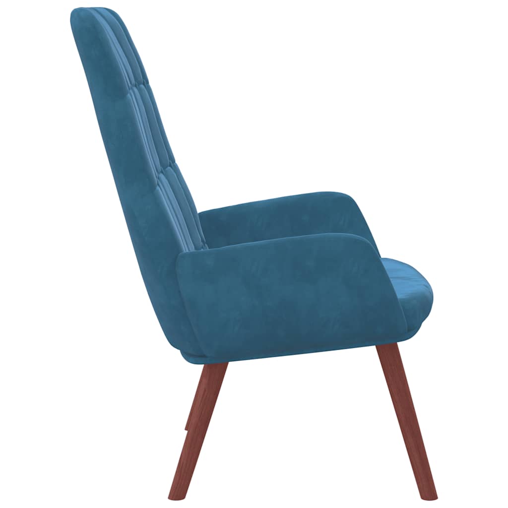Relaxstoel fluweel blauw