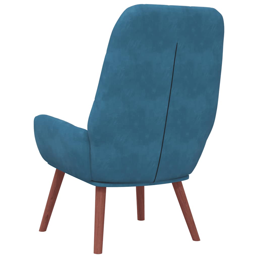 Relaxstoel fluweel blauw