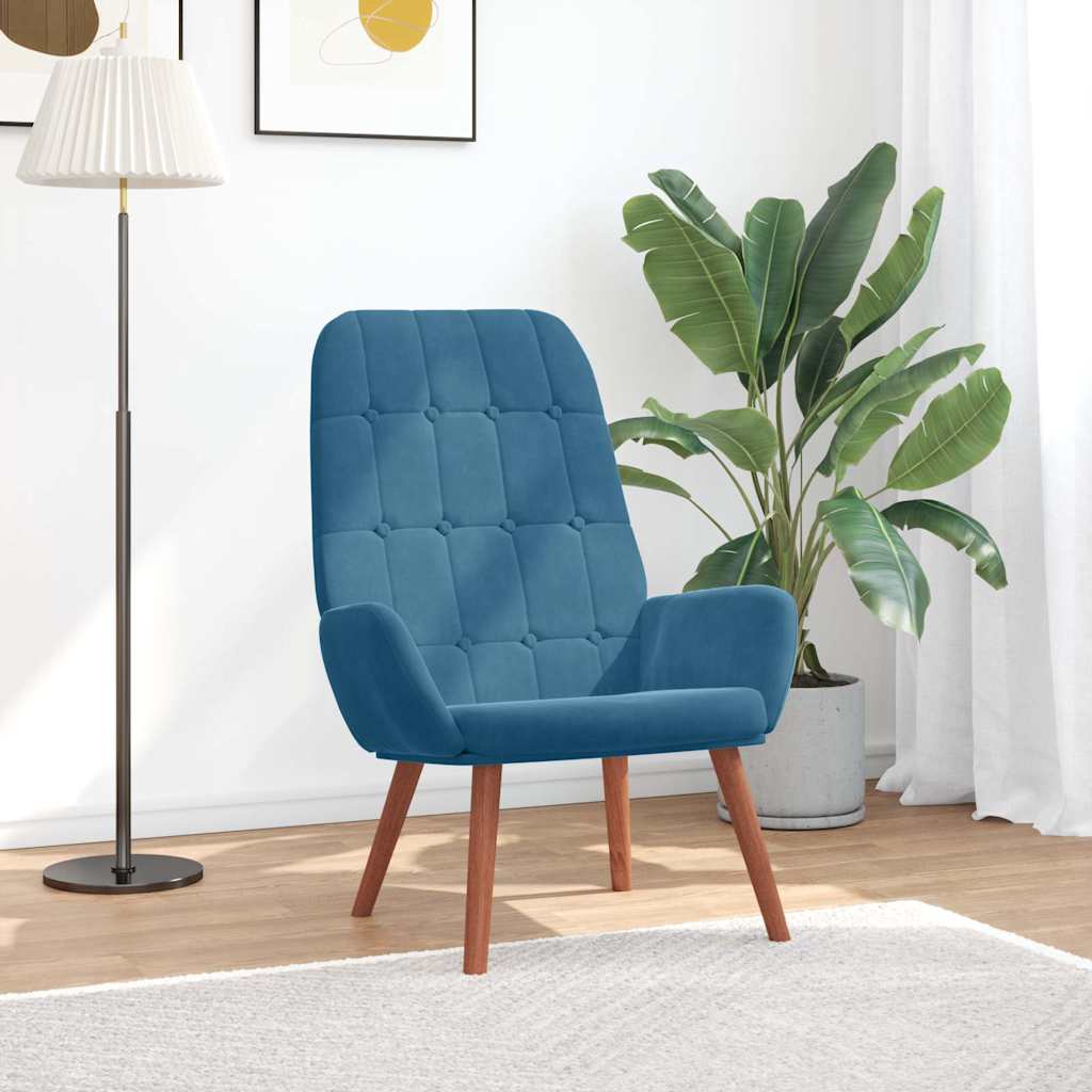 Relaxstoel fluweel blauw