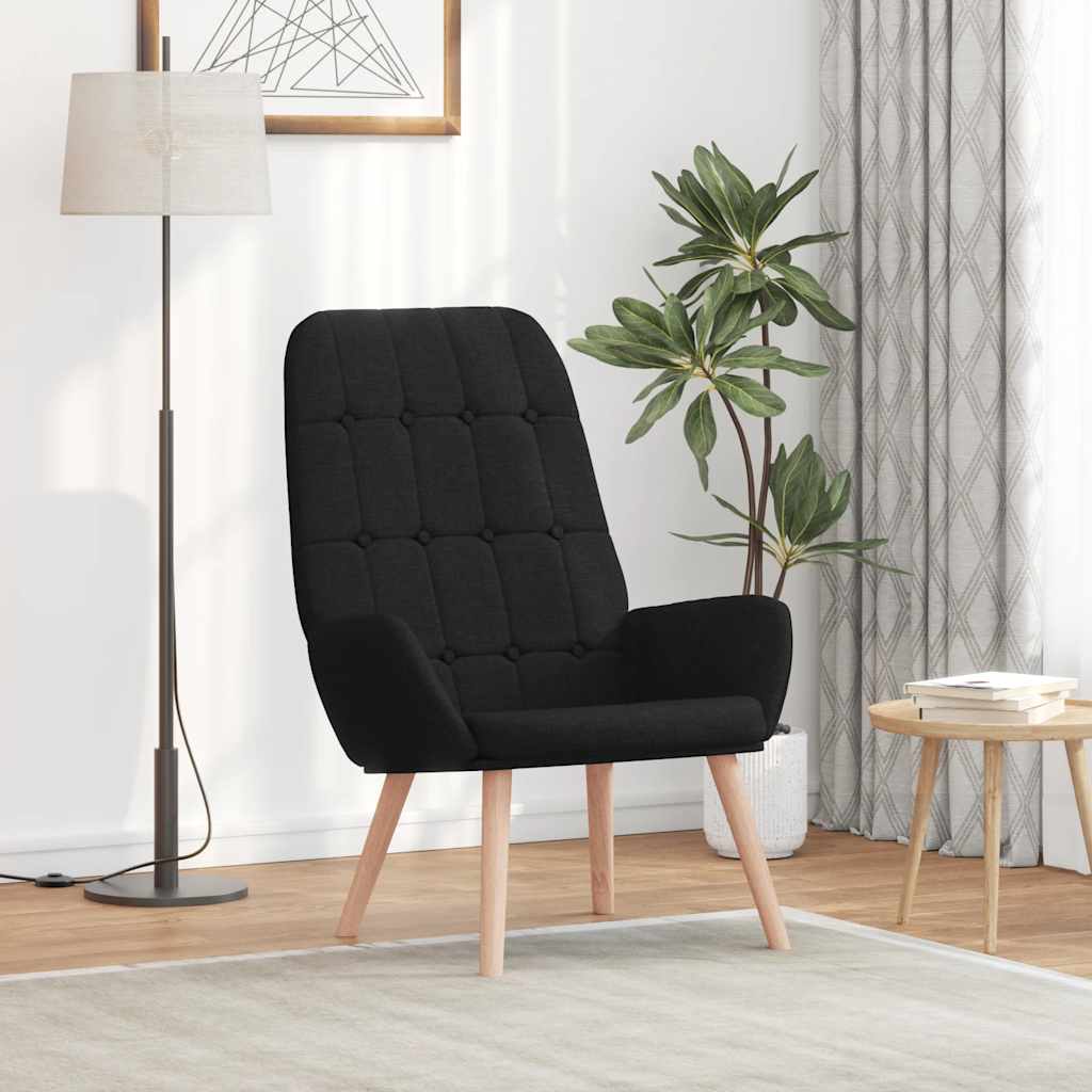 Relaxstoel stof zwart