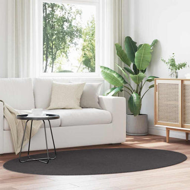 Vloerkleden Ovaal HUARTE Antraciet 140 x 200 cm 100% Polyester