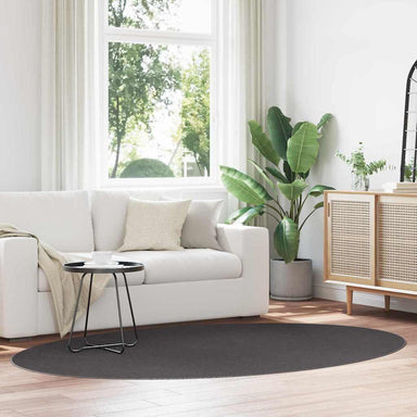 Vloerkleden Ovaal HUARTE Antraciet 160 x 230 cm 100% Polyester