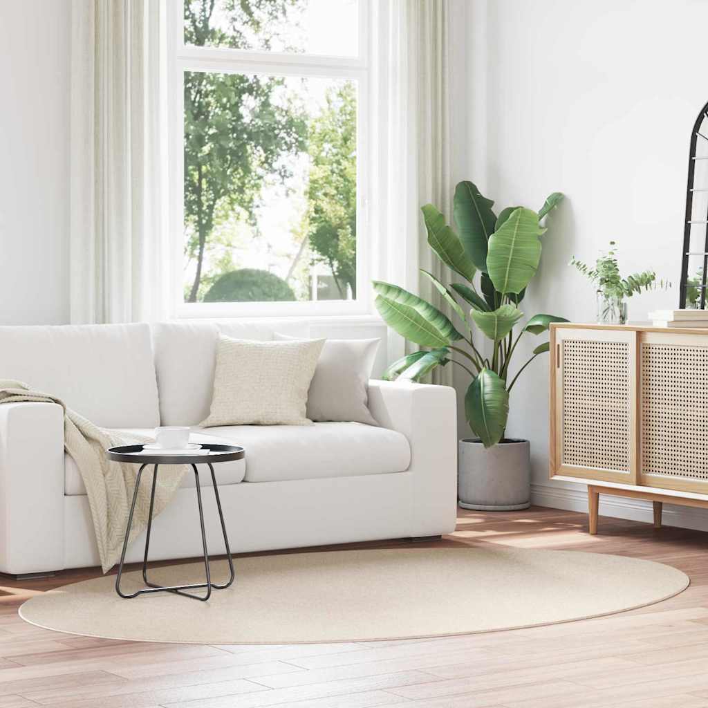 Vloerkleden Ovaal HUARTE Beige 160 x 230 cm 100% Polyester