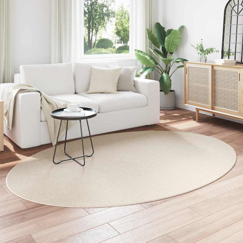 Vloerkleden Ovaal HUARTE Beige 160 x 230 cm 100% Polyester
