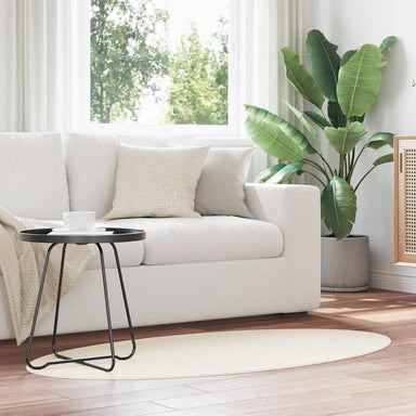 Vloerkleden Ovaal HUARTE Crème 80 x 150 cm 100% Polyester