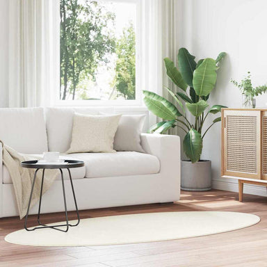 Vloerkleden Ovaal HUARTE Crème 100 x 200 cm 100% Polyester