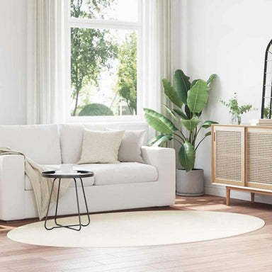 Vloerkleden Ovaal HUARTE Crème 160 x 230 cm 100% Polyester