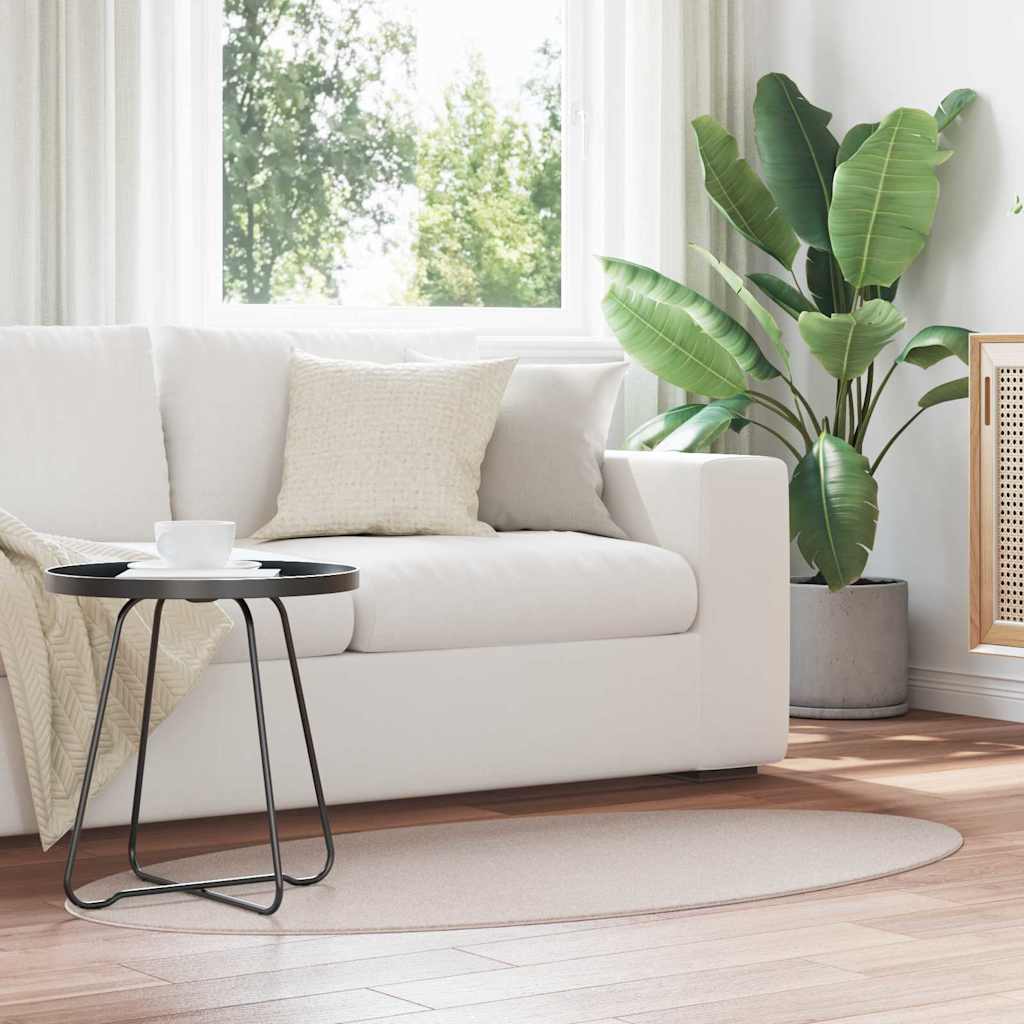 Vloerkleden Ovaal HUARTE Zand 80 x 150 cm 100% Polyester