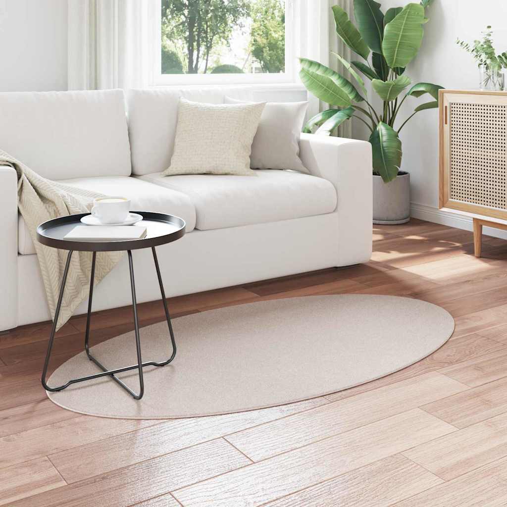 Vloerkleden Ovaal HUARTE Zand 80 x 150 cm 100% Polyester