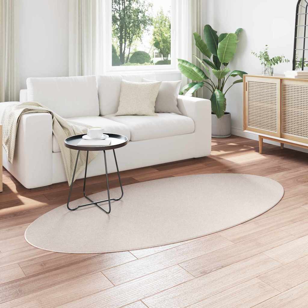 Vloerkleden Ovaal HUARTE Zand 100 x 200 cm 100% Polyester