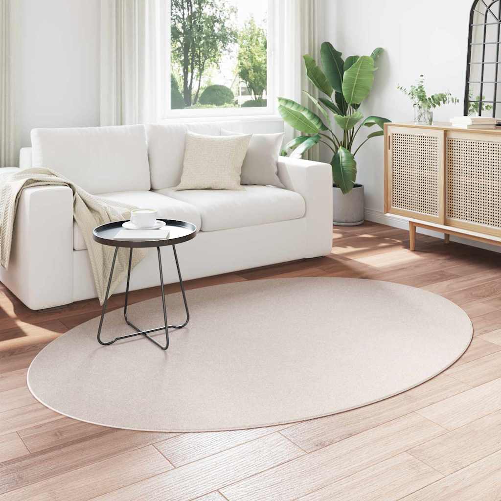 Vloerkleden Ovaal HUARTE Zand 140 x 200 cm 100% Polyester