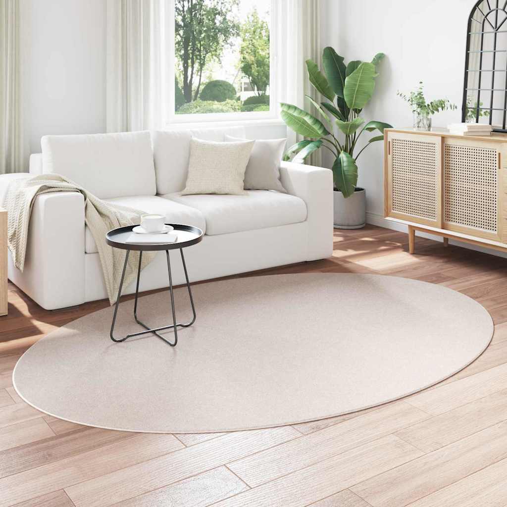 Vloerkleden Ovaal HUARTE Zand 160 x 230 cm 100% Polyester