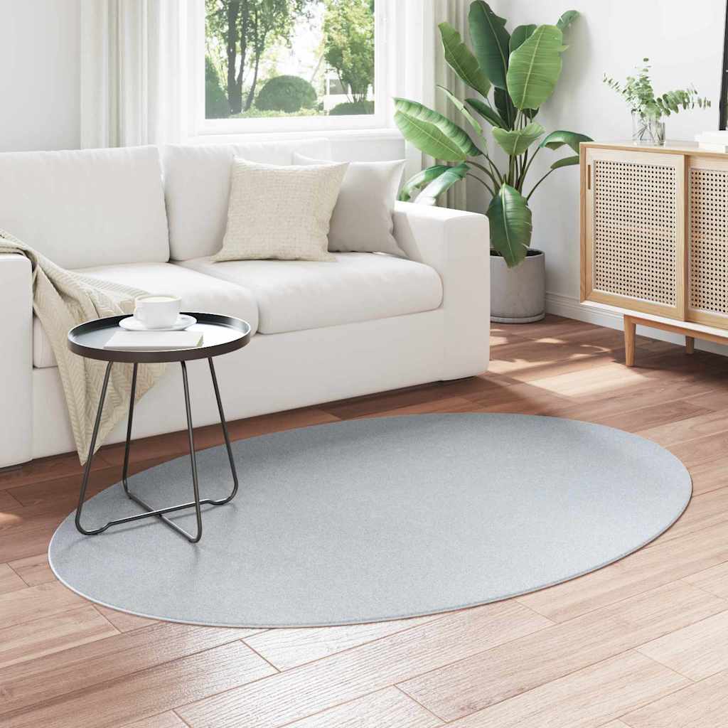 Vloerkleden Ovaal HUARTE Grijs 120 x 170 cm 100% Polyester