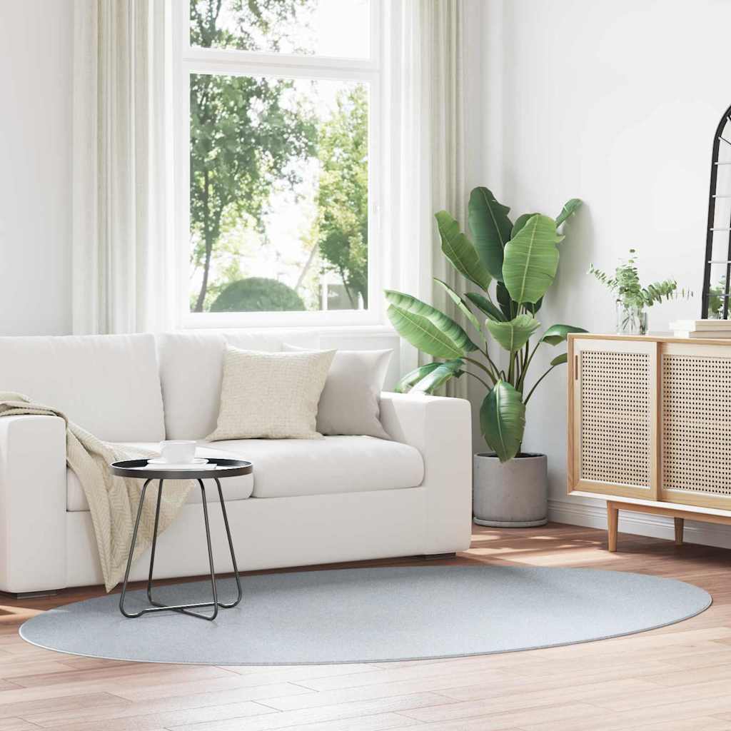 Vloerkleden Ovaal HUARTE Grijs 160 x 230 cm 100% Polyester