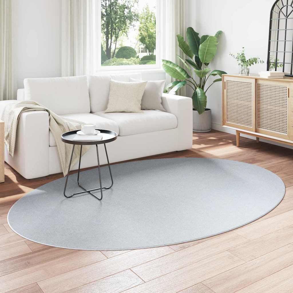 Vloerkleden Ovaal HUARTE Grijs 160 x 230 cm 100% Polyester