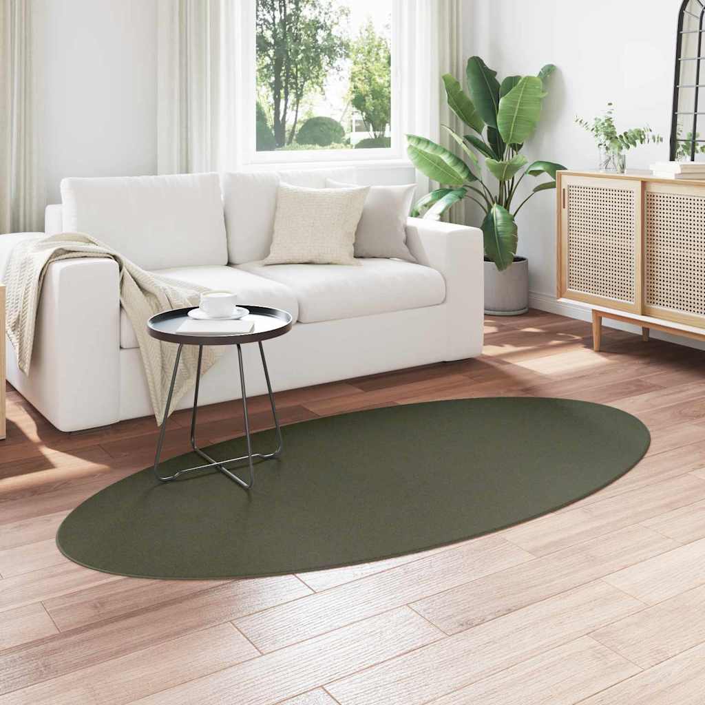 Vloerkleden Ovaal HUARTE Bosgroen 100 x 200 cm 100% Polyester