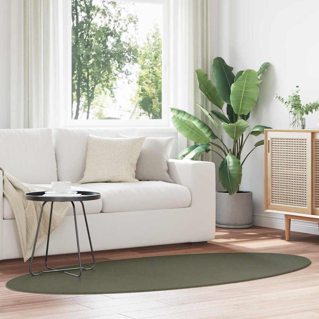 Vloerkleden Ovaal HUARTE Bosgroen 170 x 120 cm 100% Polyester