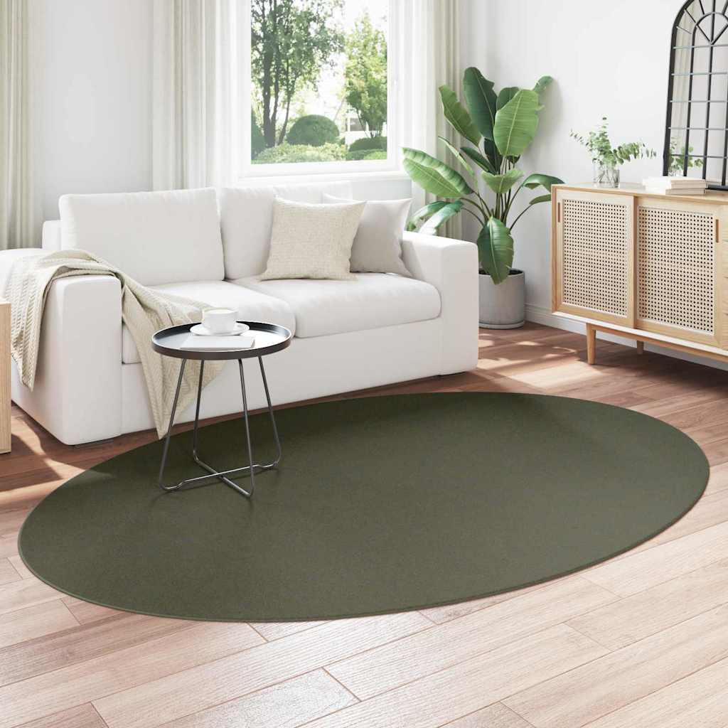 Vloerkleden Ovaal HUARTE Bosgroen 160 x 230 cm 100% Polyester