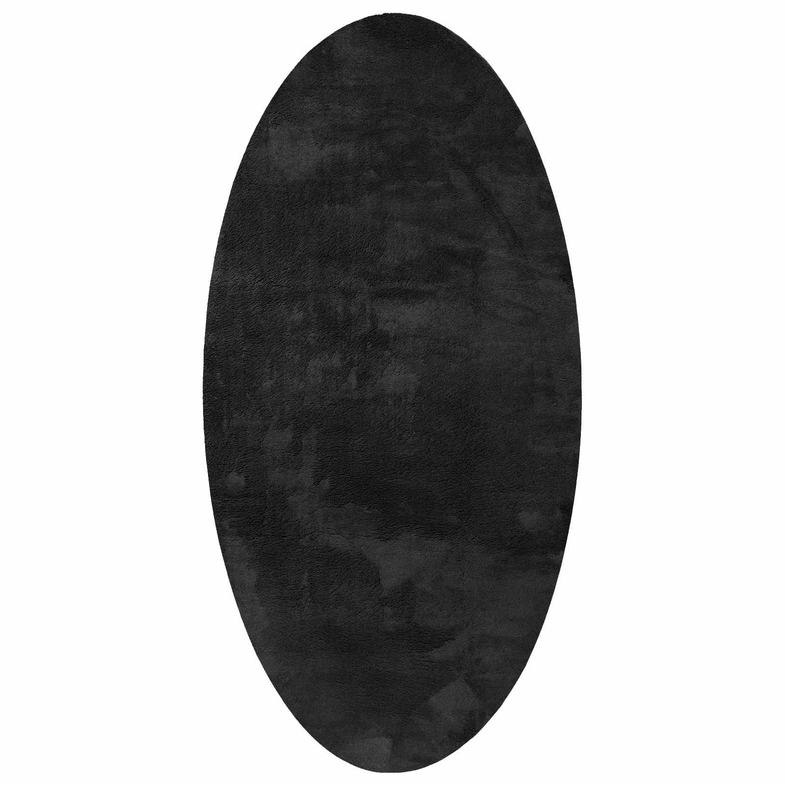 Vloerkleden Ovaal HUARTE Zwart 80 x 150 cm 100% Polyester