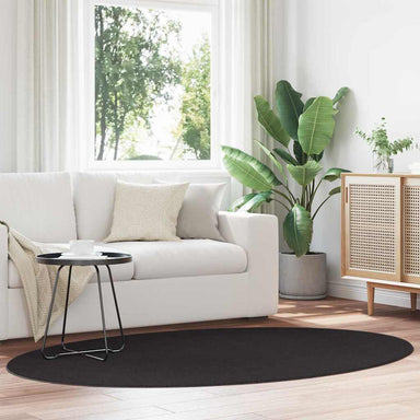 Vloerkleden Ovaal HUARTE Zwart 140 x 200 cm 100% Polyester
