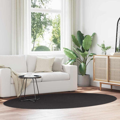 Vloerkleden Ovaal HUARTE Zwart 160 x 230 cm 100% Polyester