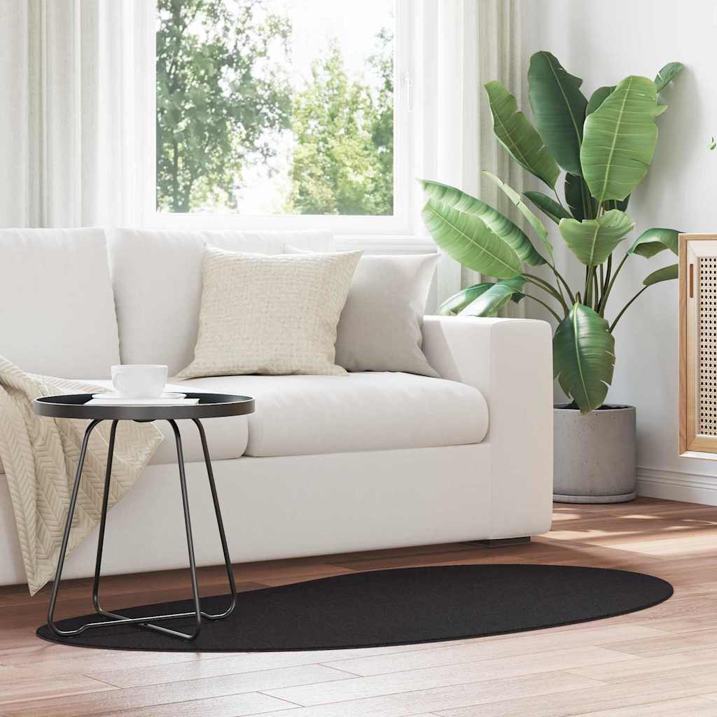 Tapijt HUARTE Zwart 80 x 150 cm Polyester